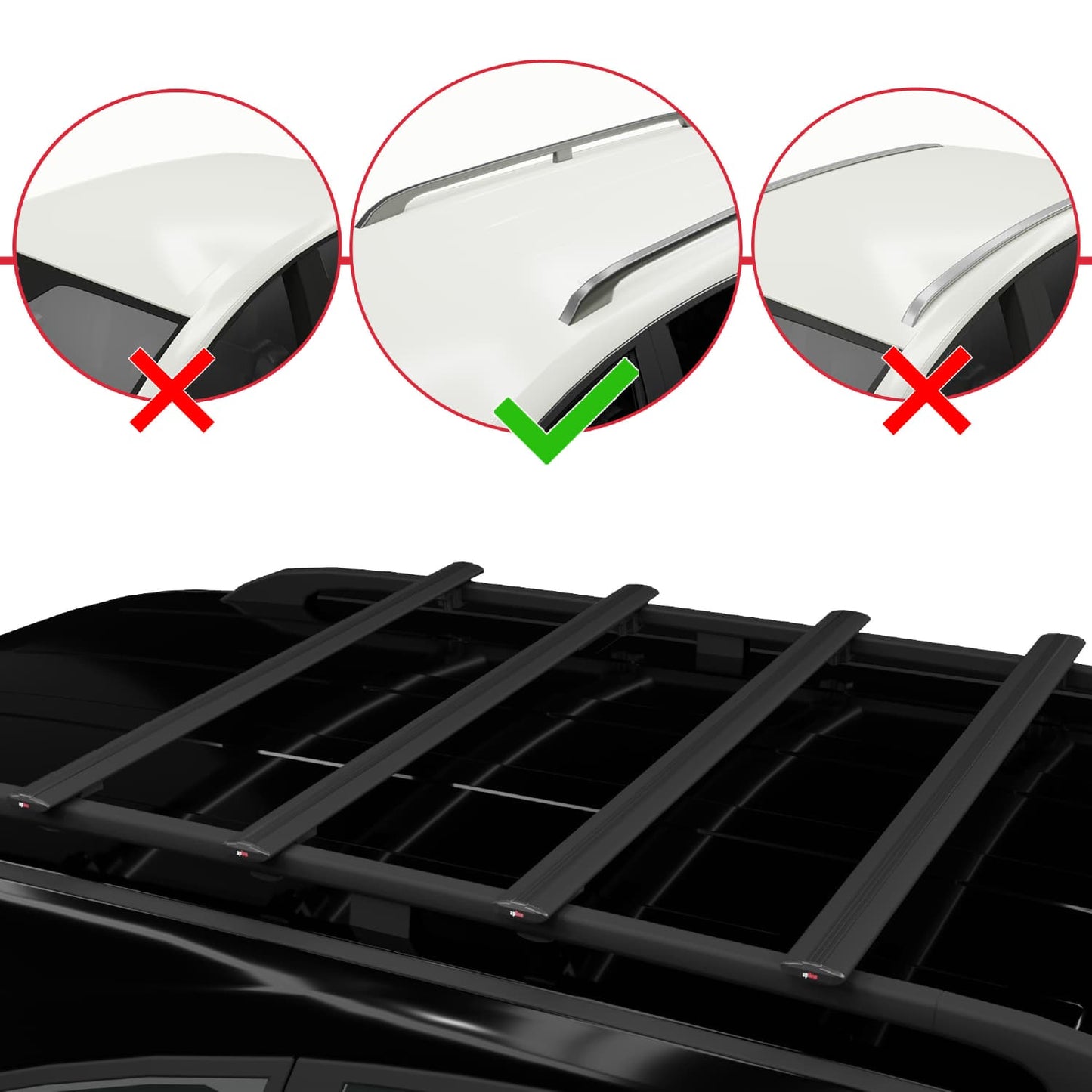Compatible avec Peugeot Rifter 2019-2022 BASIC Model Barres de Toit Railing Porte-Bagages de Voiture Noir Aluminium 4 Barres