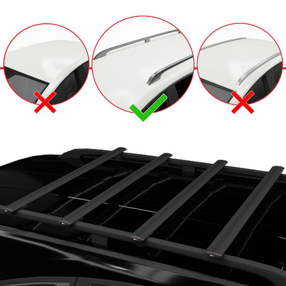 Compatible avec Chevrolet Tahoe 1995-2000 BASIC Model Barres de Toit Railing Porte-Bagages de Voiture Noir Aluminium 4 Barres