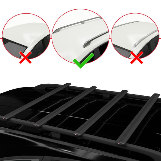 Compatible avec Volkswagen T5 Caravelle 2003-2015 BASIC Model Barres de Toit Railing Porte-Bagages de Voiture Noir Aluminium 4 Barres