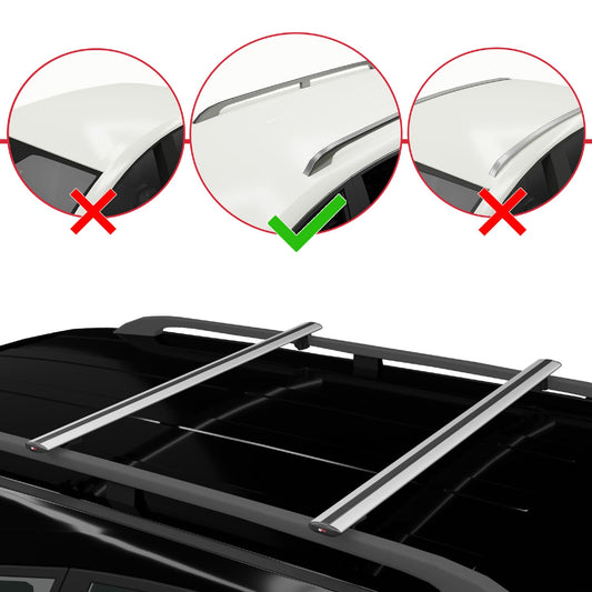 Compatible avec BMW X3 (E83) 2003-2010 BASIC Model Barres de Toit Railing Porte-Bagages de Voiture Gris Aluminium 2 Barres