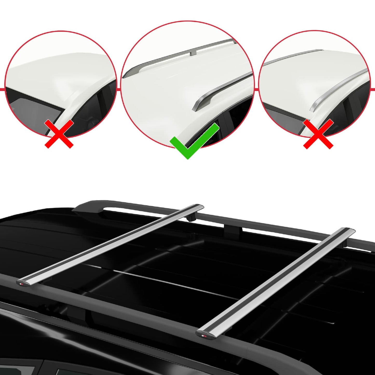 Compatible avec Renault Alaskan 2017-2023 BASIC Model Barres de Toit Railing Porte-Bagages de Voiture Gris Aluminium 2 Barres
