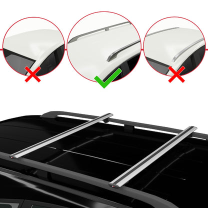 Compatible avec SsangYong Rexton 2018-2025 BASIC Model Barres de Toit Railing Porte-Bagages de Voiture Gris Aluminium 2 Barres