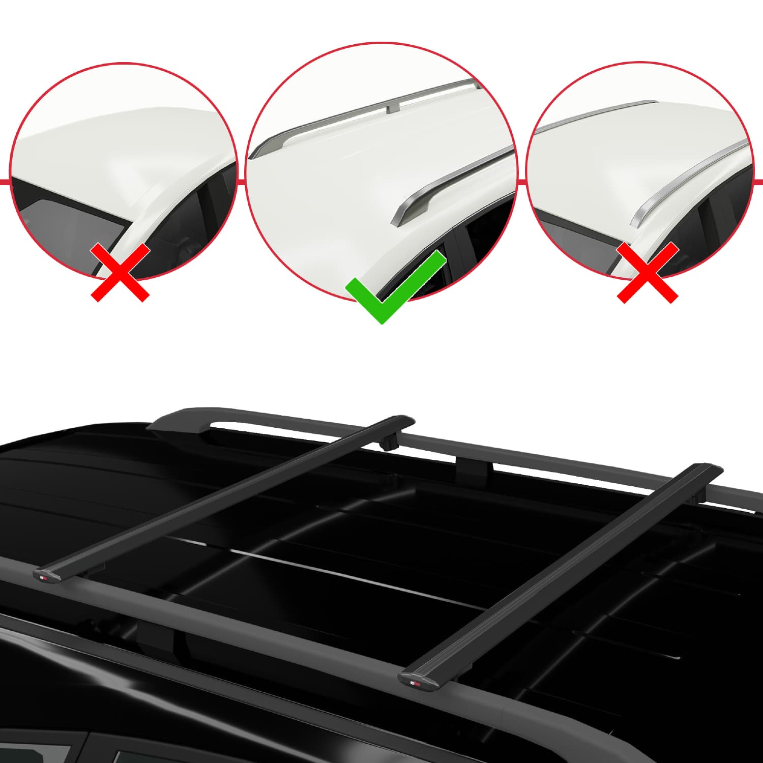 Compatible avec Chevrolet Tahoe 2000-2006 BASIC Model Barres de Toit Railing Porte-Bagages de Voiture Noir Aluminium 2 Barres