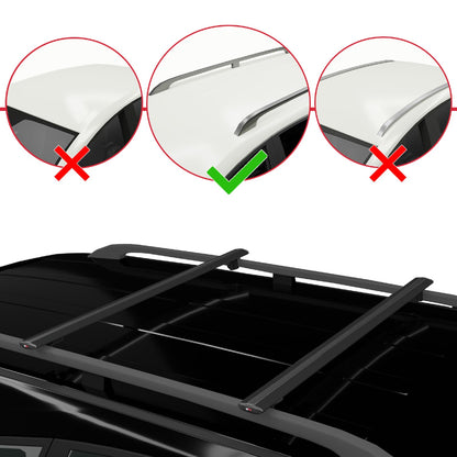 Compatible avec Chrysler 300C Touring 2005-2010 BASIC Model Barres de Toit Railing Porte-Bagages de Voiture Noir Aluminium 2 Barres