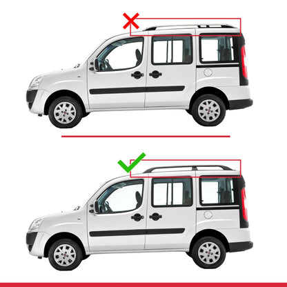 Compatible avec Fiat Doblo 2000-2009 FLY Model Barres de Toit Railing Porte-Bagages de Voiture Noir Aluminium 4 Barres