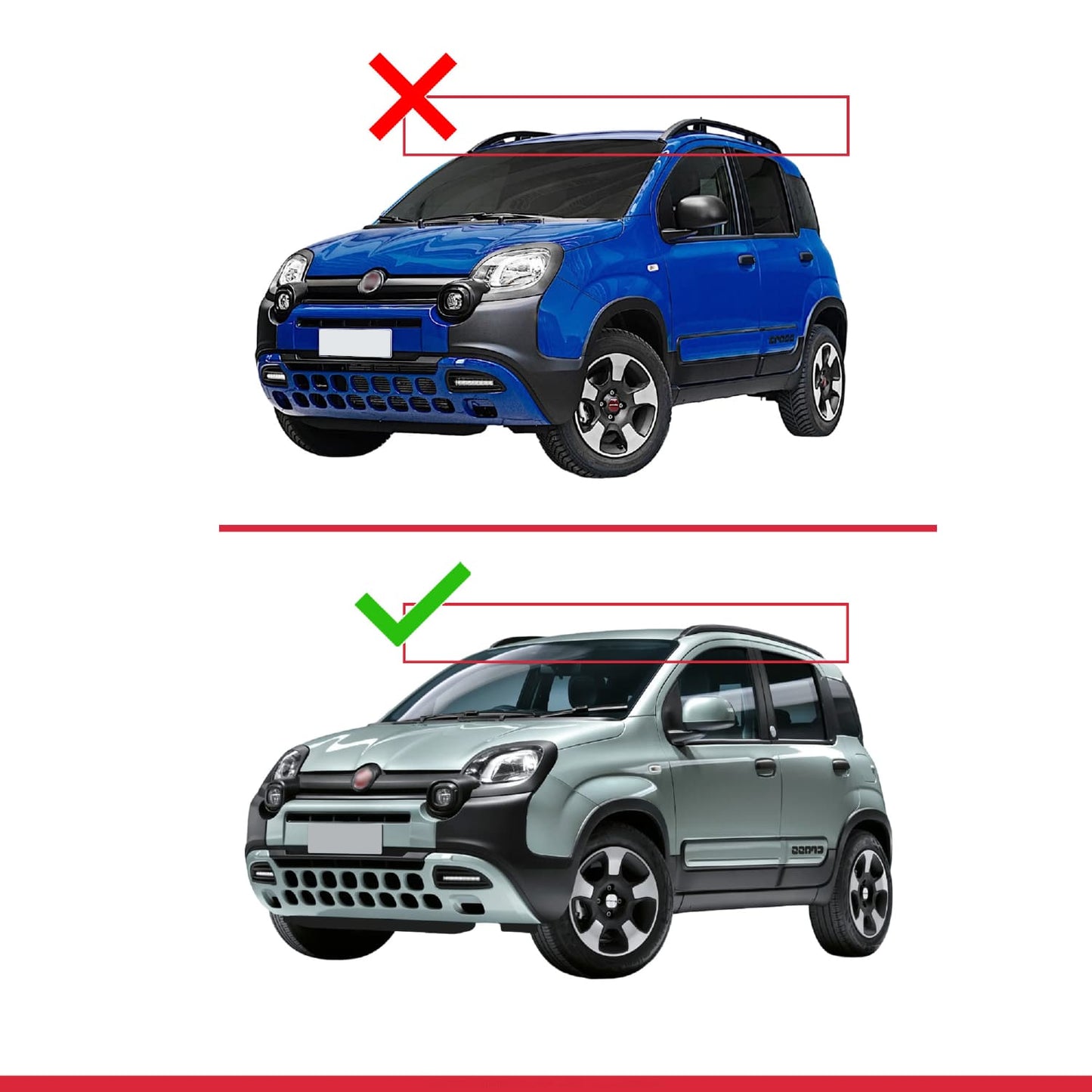 Compatible avec Fiat Panda Cross (319) 2014-2026 ACE-2 modèle Barres de Toit Railing Porte-Bagages de Voiture Noir Aluminium Barres
