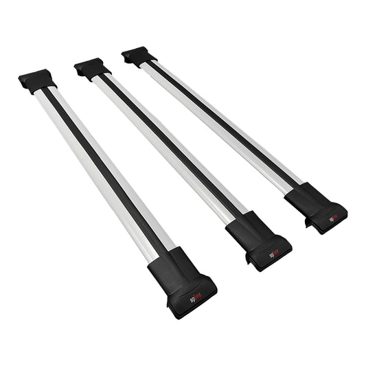 Compatible avec Renault Laguna 3 Estate 2007-2013 FLY Model Barres de Toit Railing Porte-Bagages de Voiture Gris Aluminium 3 Barres