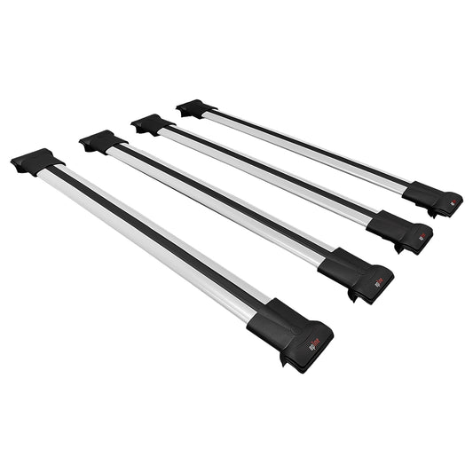 Compatible avec Fiat Doblo 2000-2009 V2 FLY Model Barres de Toit Railing Porte-Bagages de Voiture Gris Aluminium 4 Barres