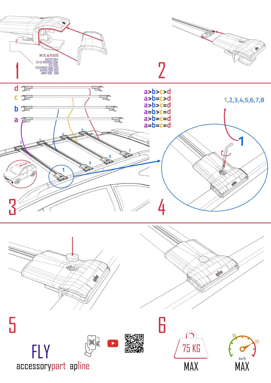 Compatible avec Opel Vivaro A 2001-2014 FLY Model Barres de Toit Railing Porte-Bagages de Voiture Noir Aluminium 4 Barres