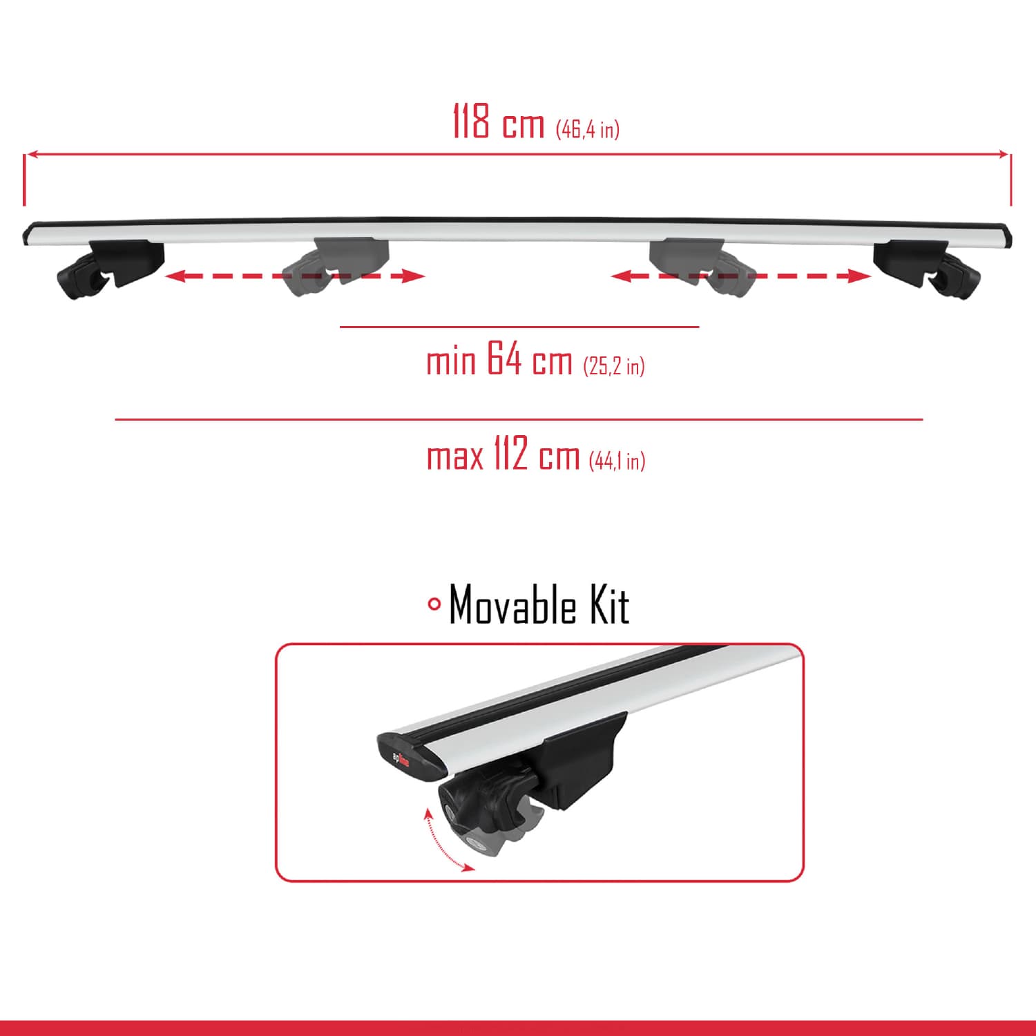 Compatible avec Volkswagen ID.7 Tourer 2024-2025 HOOK Model Barres de Toit Railing Porte-Bagages de Voiture Gris Aluminium 2 Barres