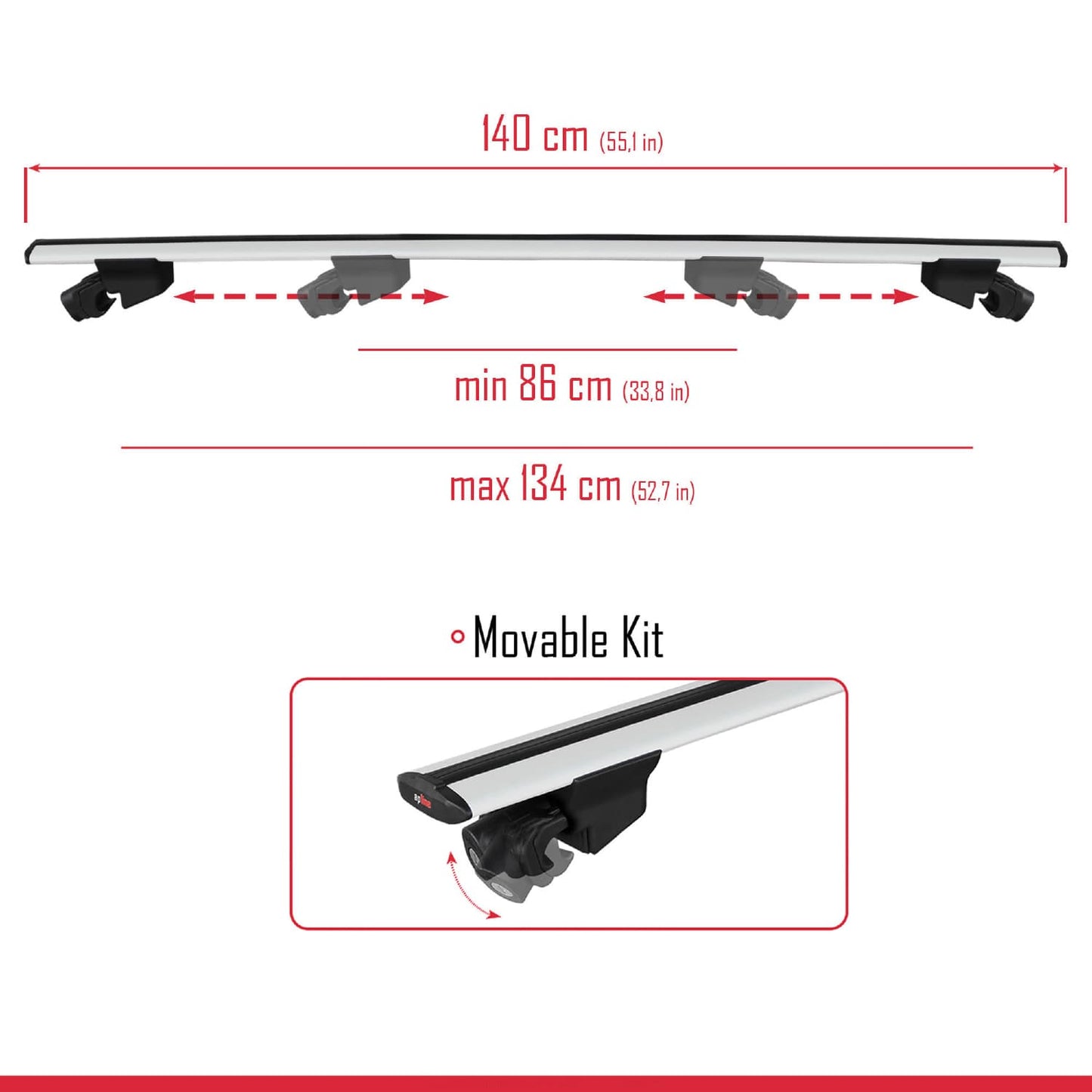 Compatible avec Mercedes Classe GLC 2 (X254) 2023-2025 HOOK Model Barres de Toit Railing Porte-Bagages de Voiture Gris Aluminium 2 Barres