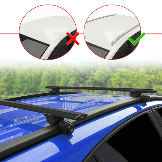 Compatible avec Peugeot 3008 II (P84) Pre-Facelift 2017-2020 HOOK Model Barres de Toit Railing Porte-Bagages de Voiture Noir Aluminium 2 Barres