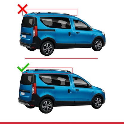 Passend für Dacia Dokker 2012-2023 FLY Dachgepäckträger, Modellreling, Gepäckträger, GRAU