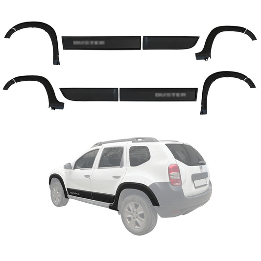 Compatible avec Dacia Duster (HS) 2010-2017 Fender Protecteur de Passage de roue pare-chocs Garde-boue et protection laterale Protection de la carrosserie voiture Kit NOİR