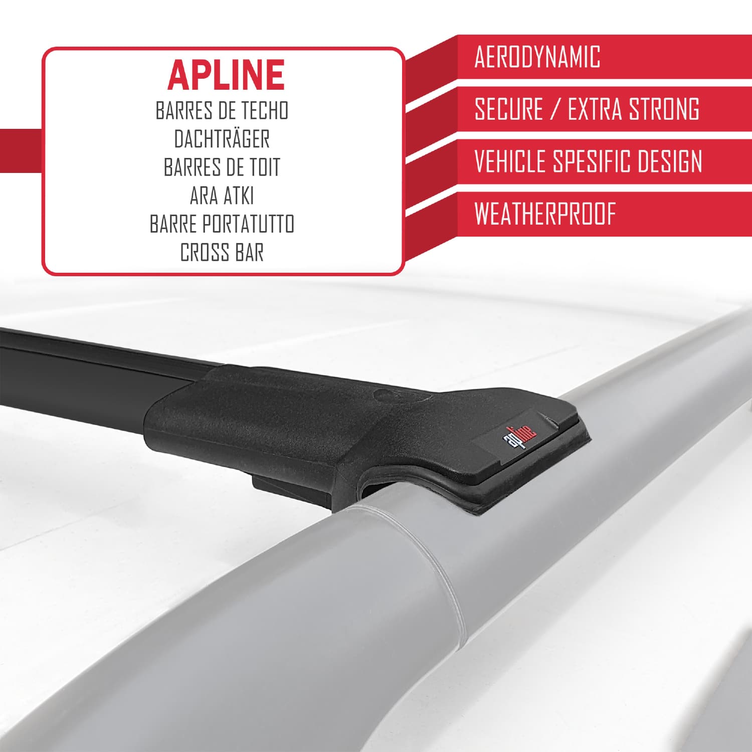 Compatible avec Renault Laguna 3 Estate 2007-2013 FLY Model Barres de Toit Railing Porte-Bagages de Voiture Noir Aluminium 2 Barres