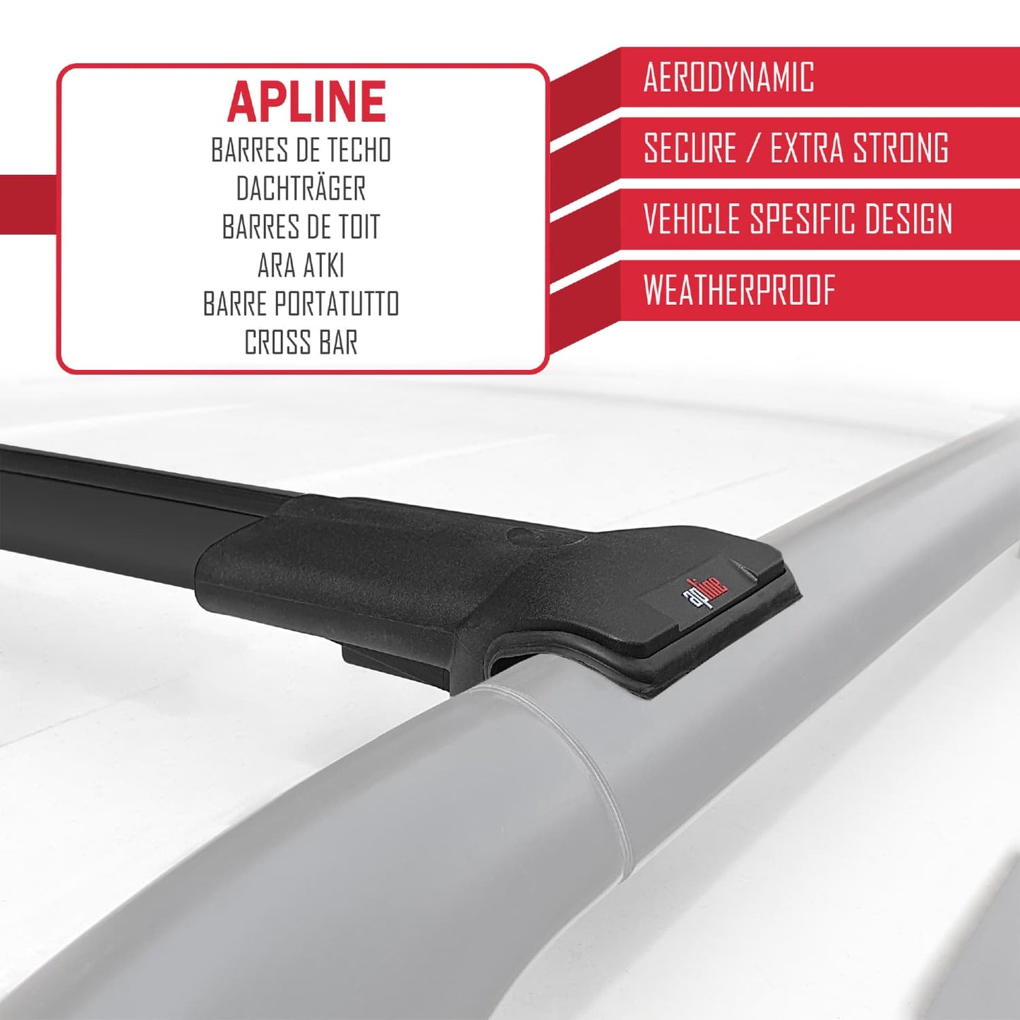 Compatible avec Ford Transit/Tourneo Connect 2 2014-2021 FLY Model Barres de Toit Railing Porte-Bagages de Voiture Noir Aluminium 2 Barres