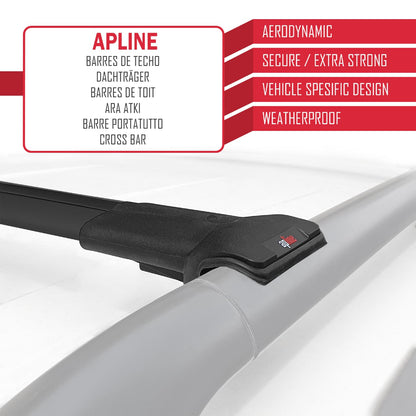 Compatible avec Ssangyong Korando 4 (C300) 2019-2025 FLY Model Barres de Toit Railing Porte-Bagages de Voiture Noir Aluminium 2 Barres