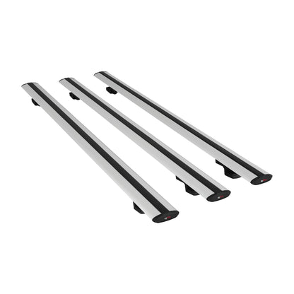 Compatible with Kia Ceed (ED) SW Post-Facelift 2009-2012 BASIC Model Car Roof Rack Cross Bar Grey Aluminium 3 Bars