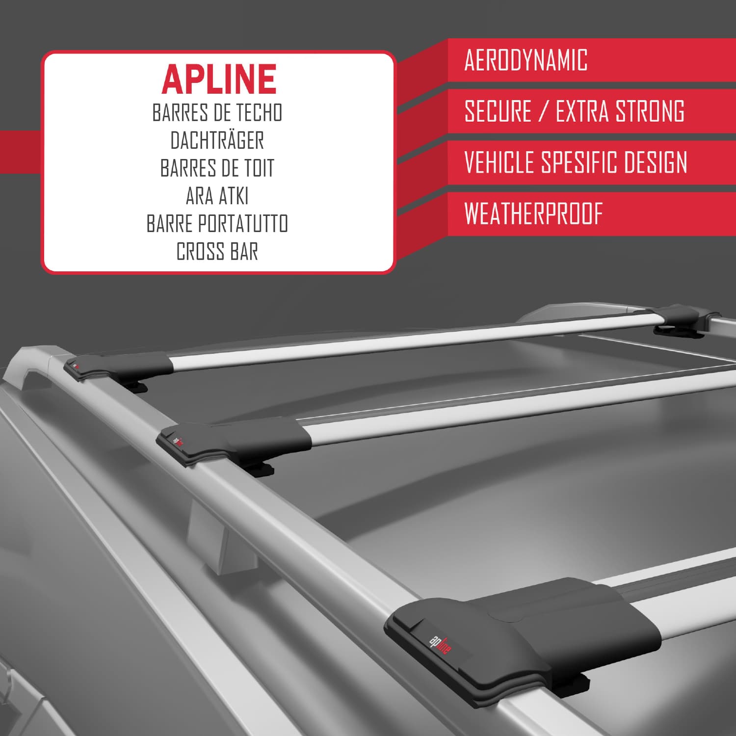 Compatible avec Jaguar X-Type Estate 2002-2009 FLY Model Barres de Toit Railing Porte-Bagages de Voiture Gris Aluminium 3 Barres